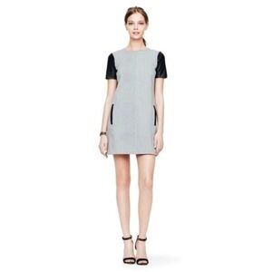 Club‎ Monaco Cecilia Leather Trim Shift Dress NWT 0 Party Sleek Career Cocktails
